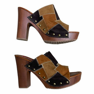 Y2K Union Bay Patchwork Leather Mules